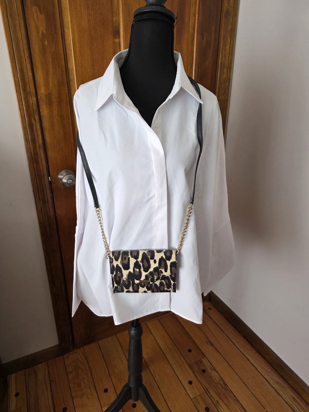kate spade Leopard Print Crossbody with Gold Chain - Black/Tan/Cream